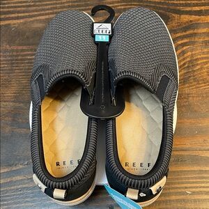 Reef Black Neptune Elyse Slip On Black Shoes with Cushion Comfort